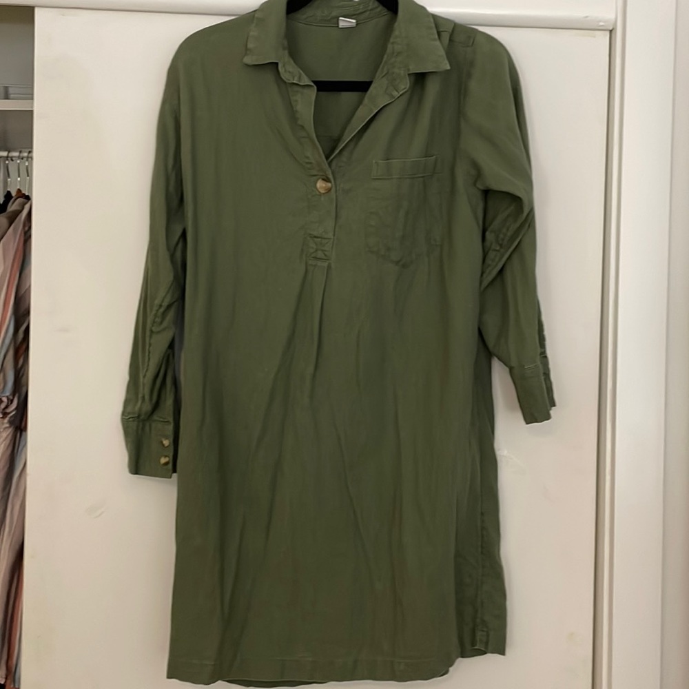 Old Navy army green shirt dress